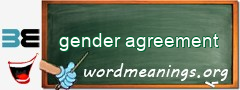 WordMeaning blackboard for gender agreement